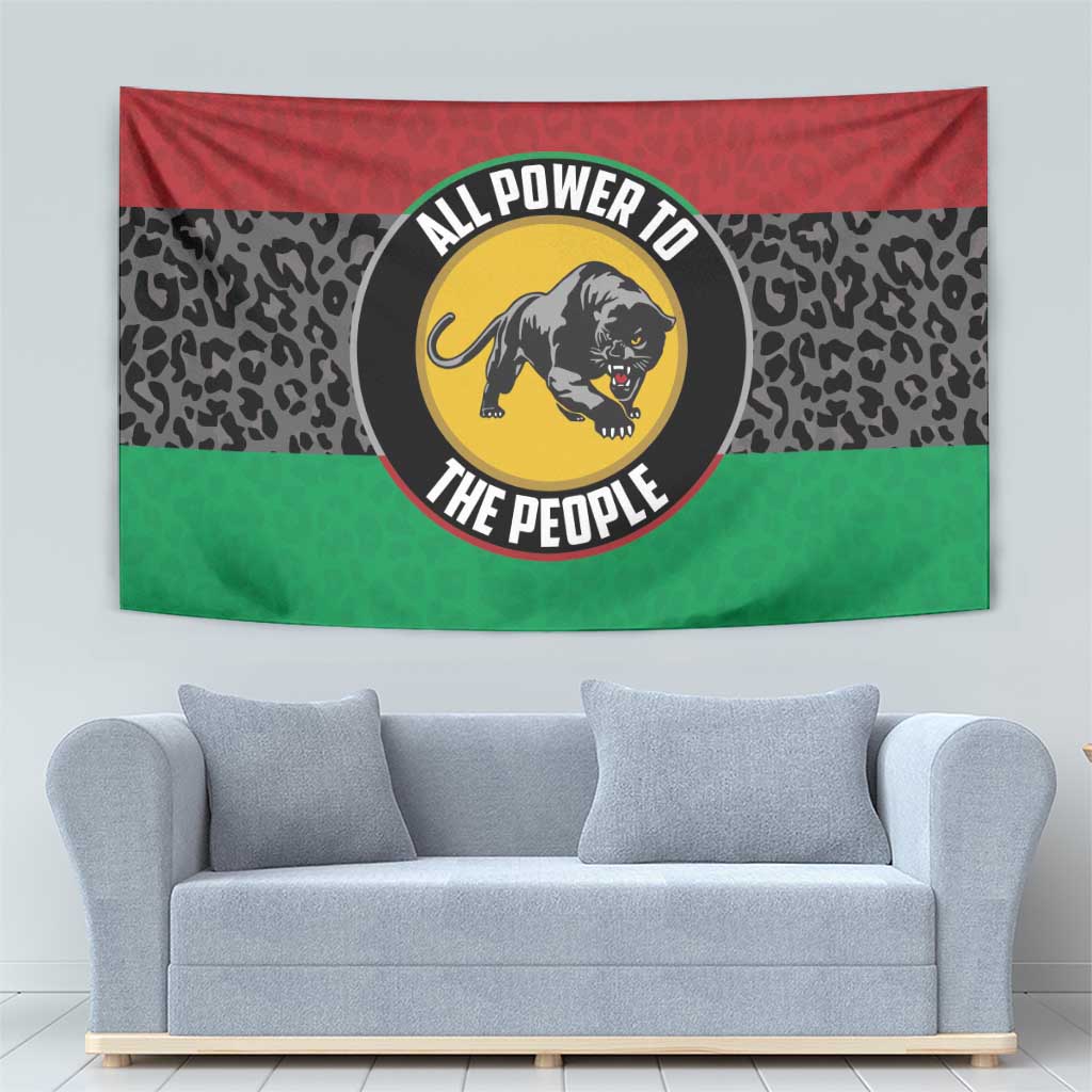Pan African Panther Tapestry All Power To The People