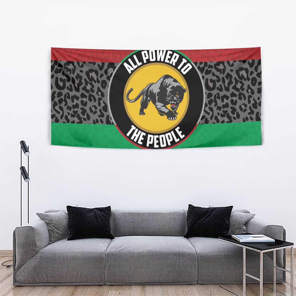 Pan African Panther Tapestry All Power To The People