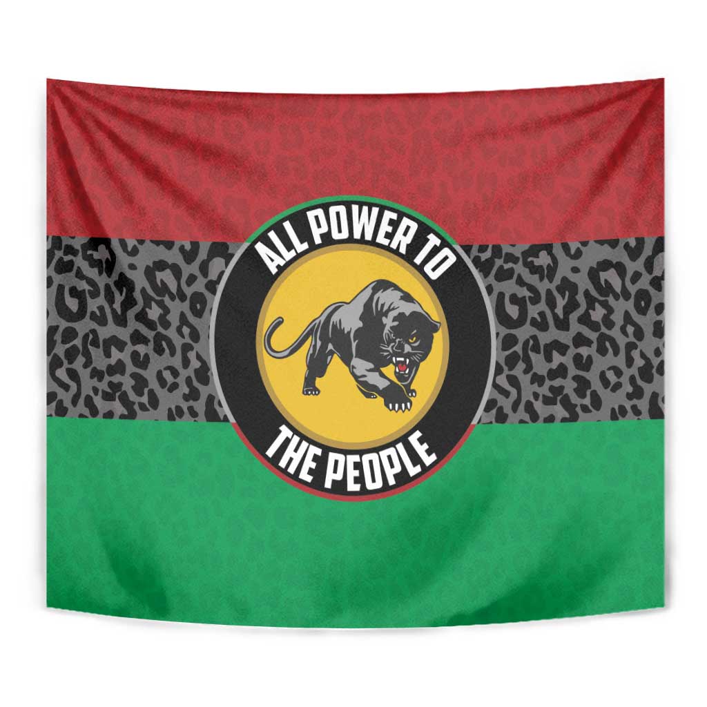 Pan African Panther Tapestry All Power To The People