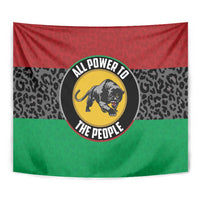 Pan African Panther Tapestry All Power To The People