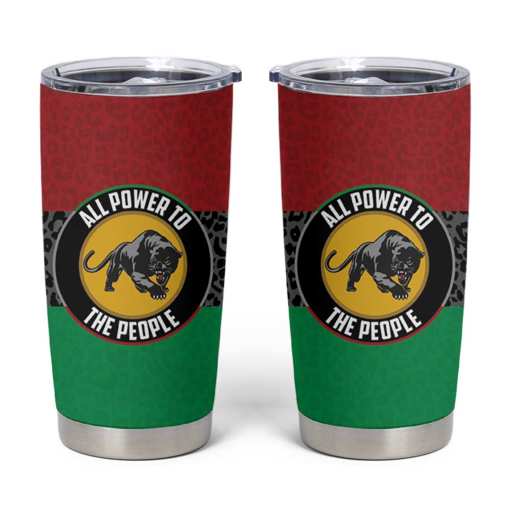 Personalized Pan African Panther Tumbler Cup All Power To The People