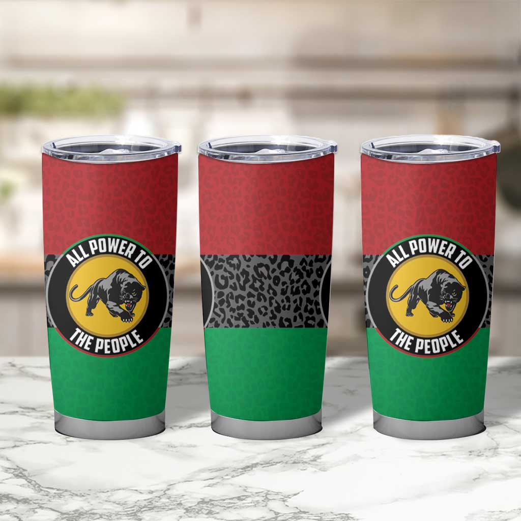 Personalized Pan African Panther Tumbler Cup All Power To The People