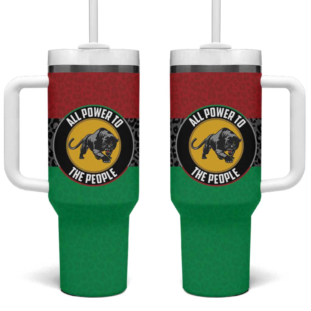 Personalized Pan African Panther Tumbler With Handle All Power To The People
