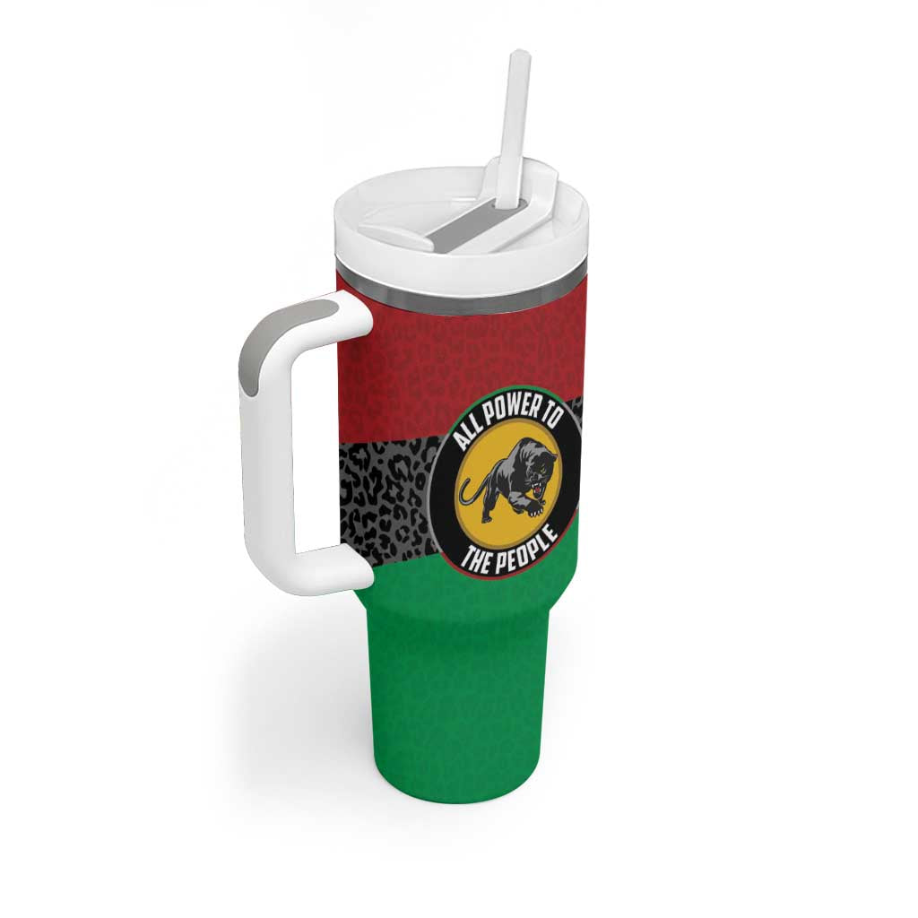 Personalized Pan African Panther Tumbler With Handle All Power To The People