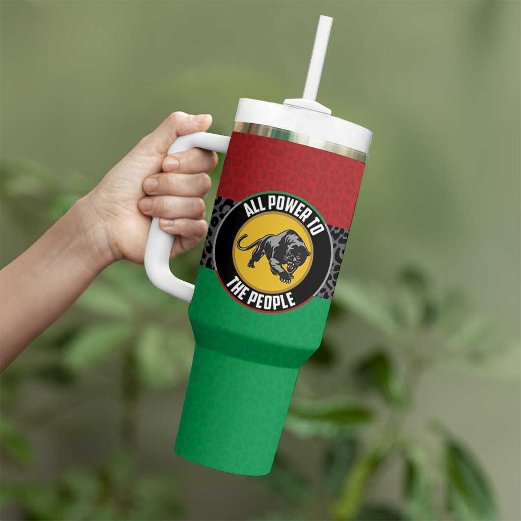 Personalized Pan African Panther Tumbler With Handle All Power To The People
