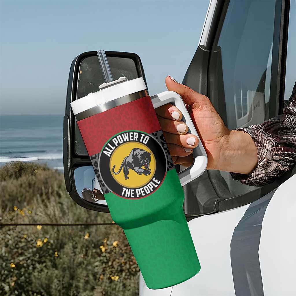 Personalized Pan African Panther Tumbler With Handle All Power To The People
