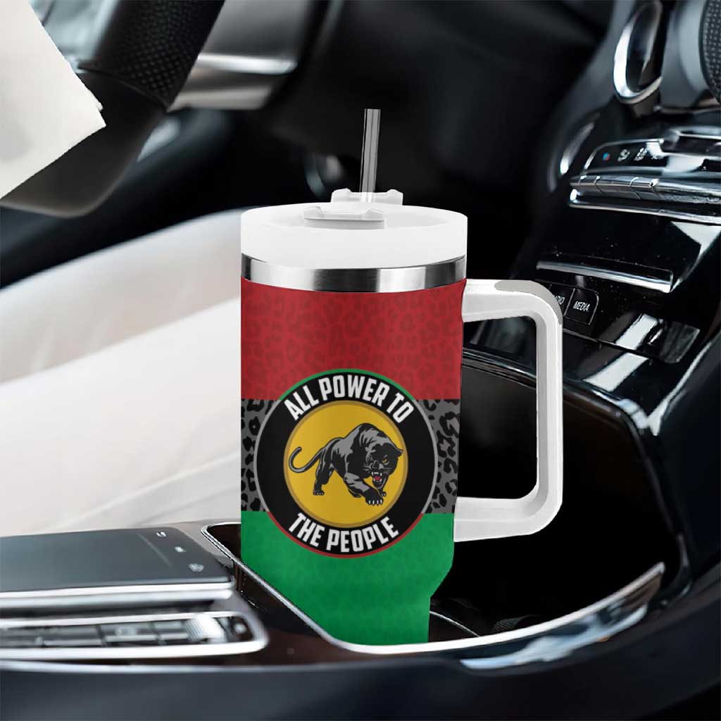 Personalized Pan African Panther Tumbler With Handle All Power To The People