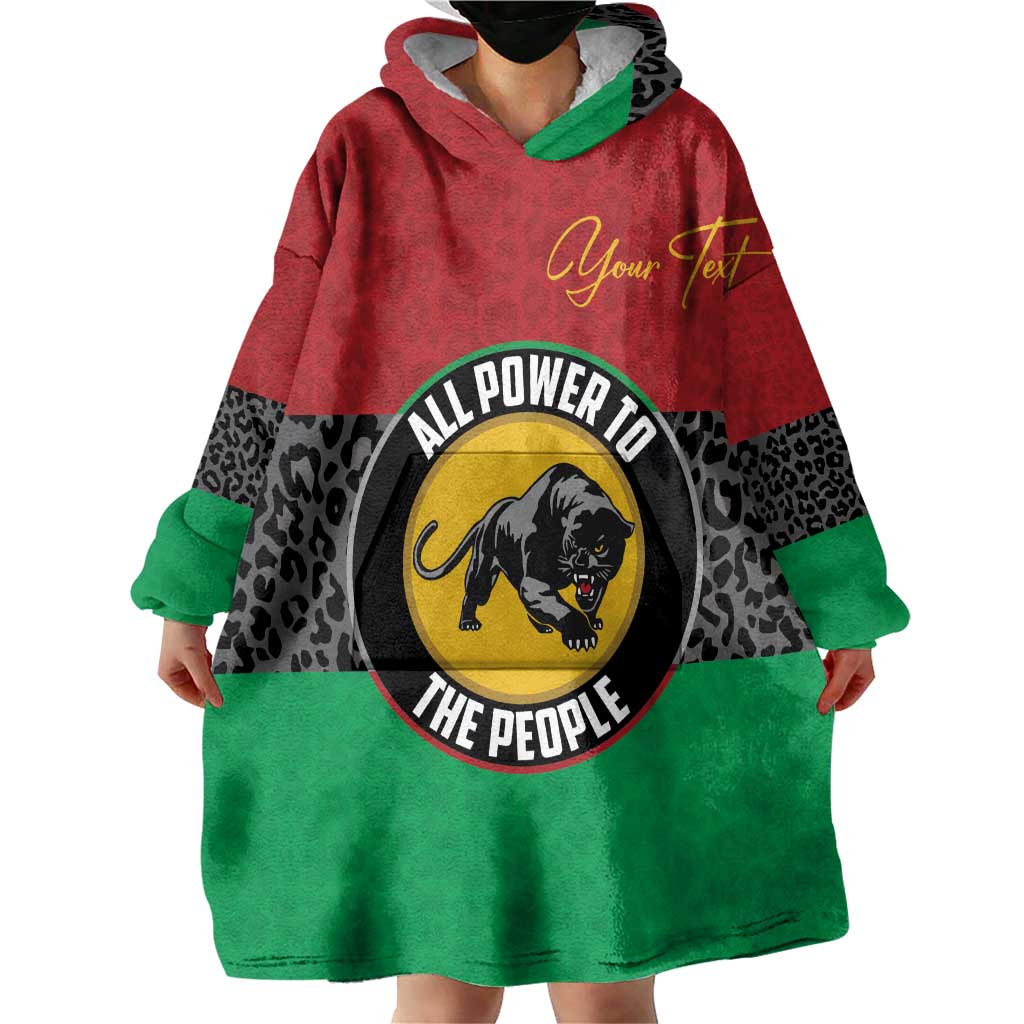 Personalized Pan African Panther Wearable Blanket Hoodie All Power To The People