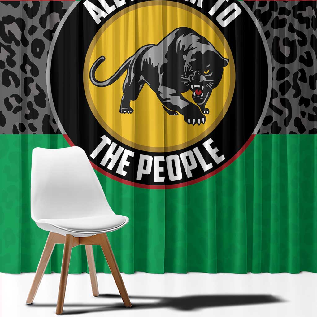 Pan African Panther Window Curtain All Power To The People