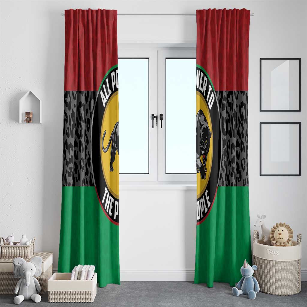 Pan African Panther Window Curtain All Power To The People