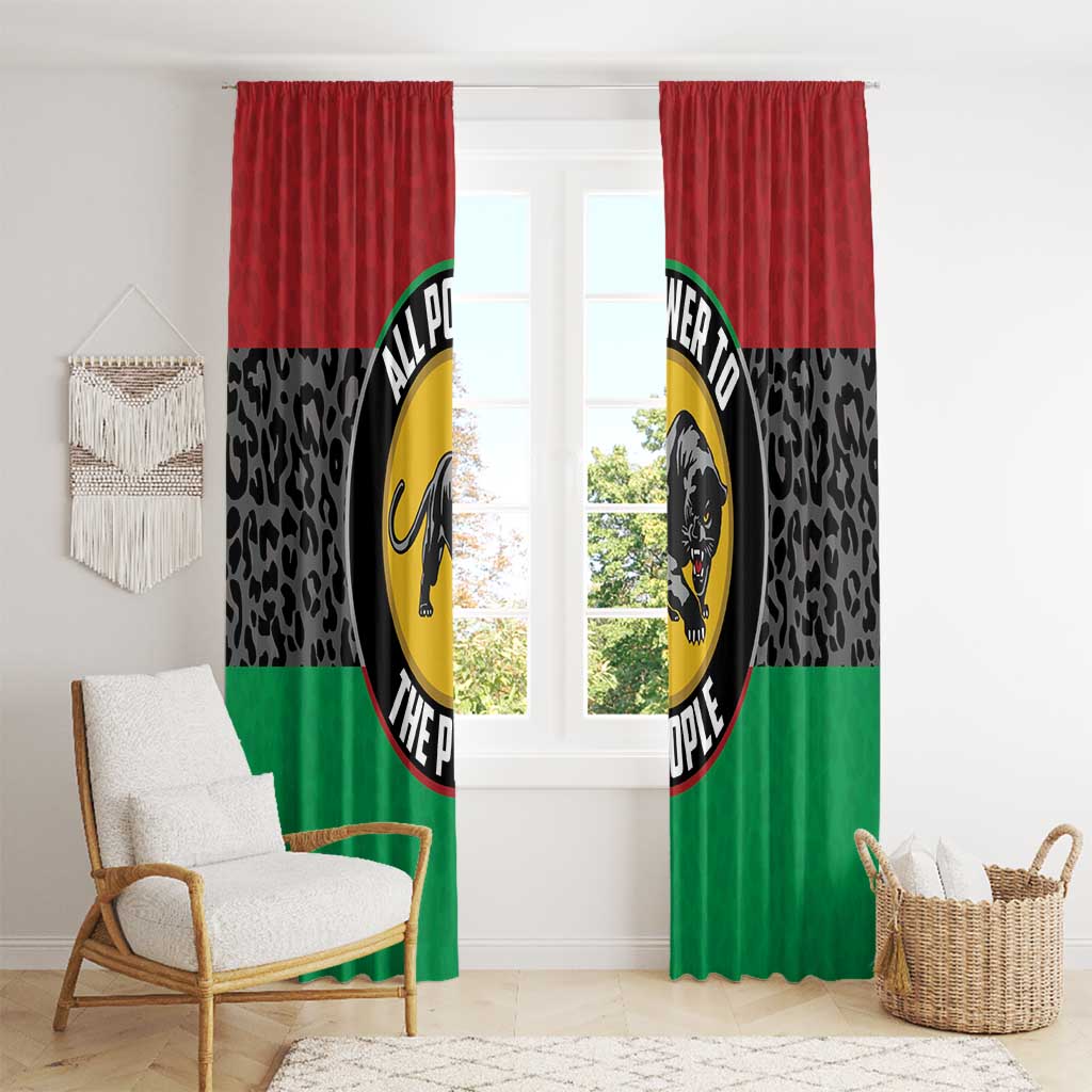 Pan African Panther Window Curtain All Power To The People
