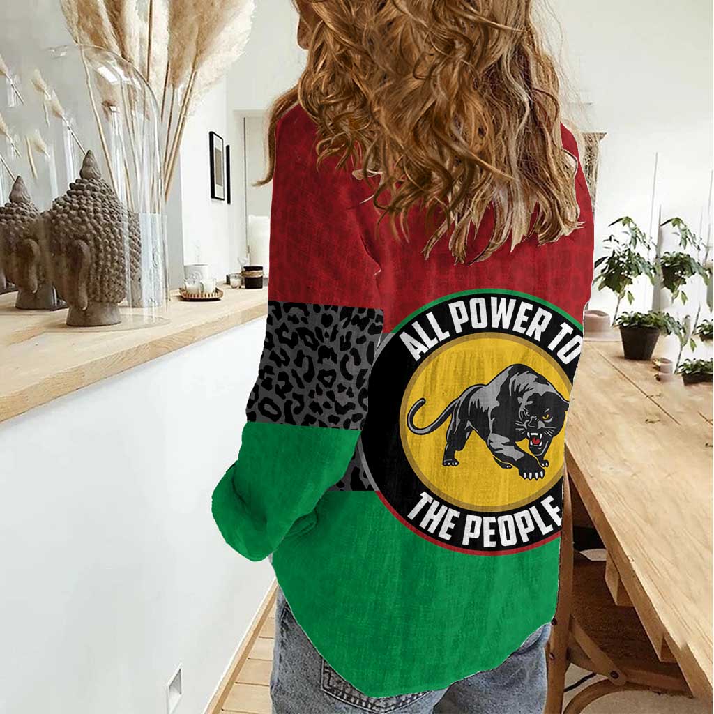 Personalized Pan African Panther Women Casual Shirt All Power To The People