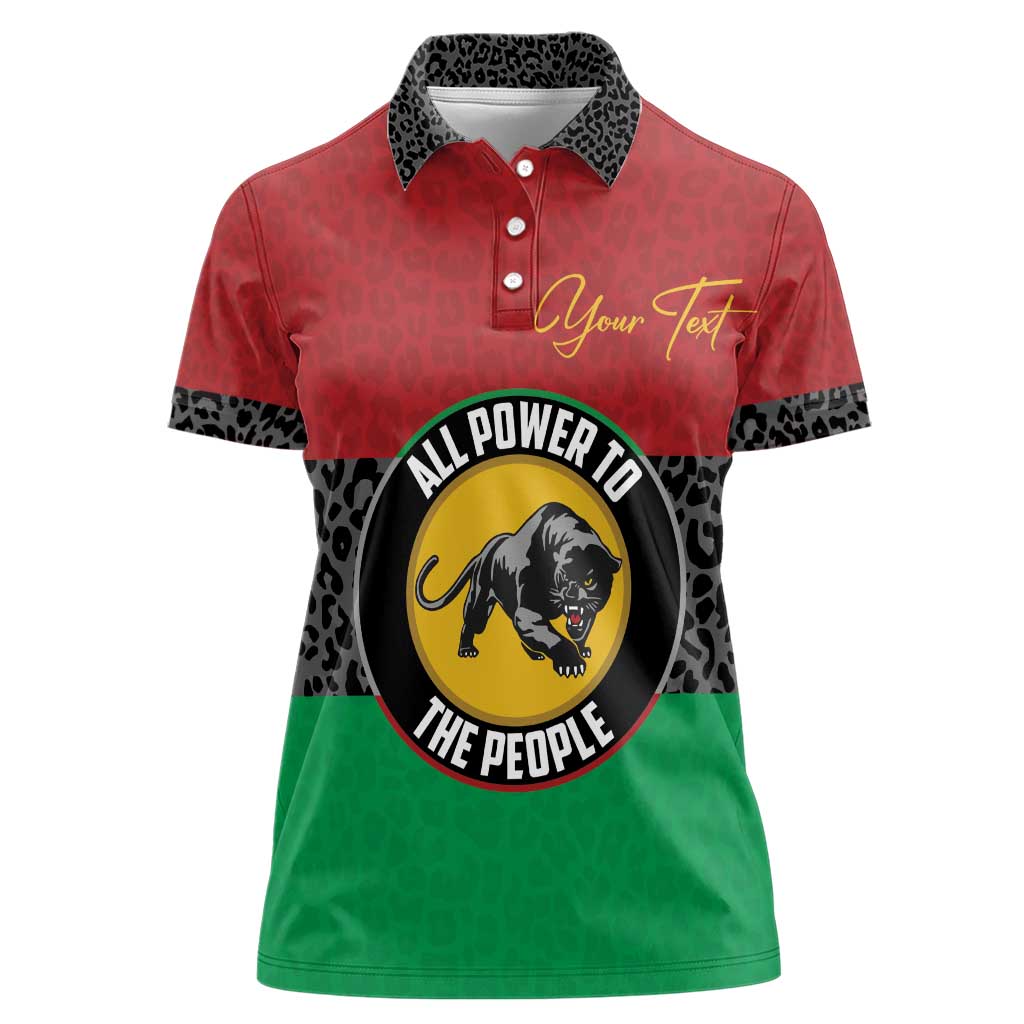Personalized Pan African Panther Women Polo Shirt All Power To The People