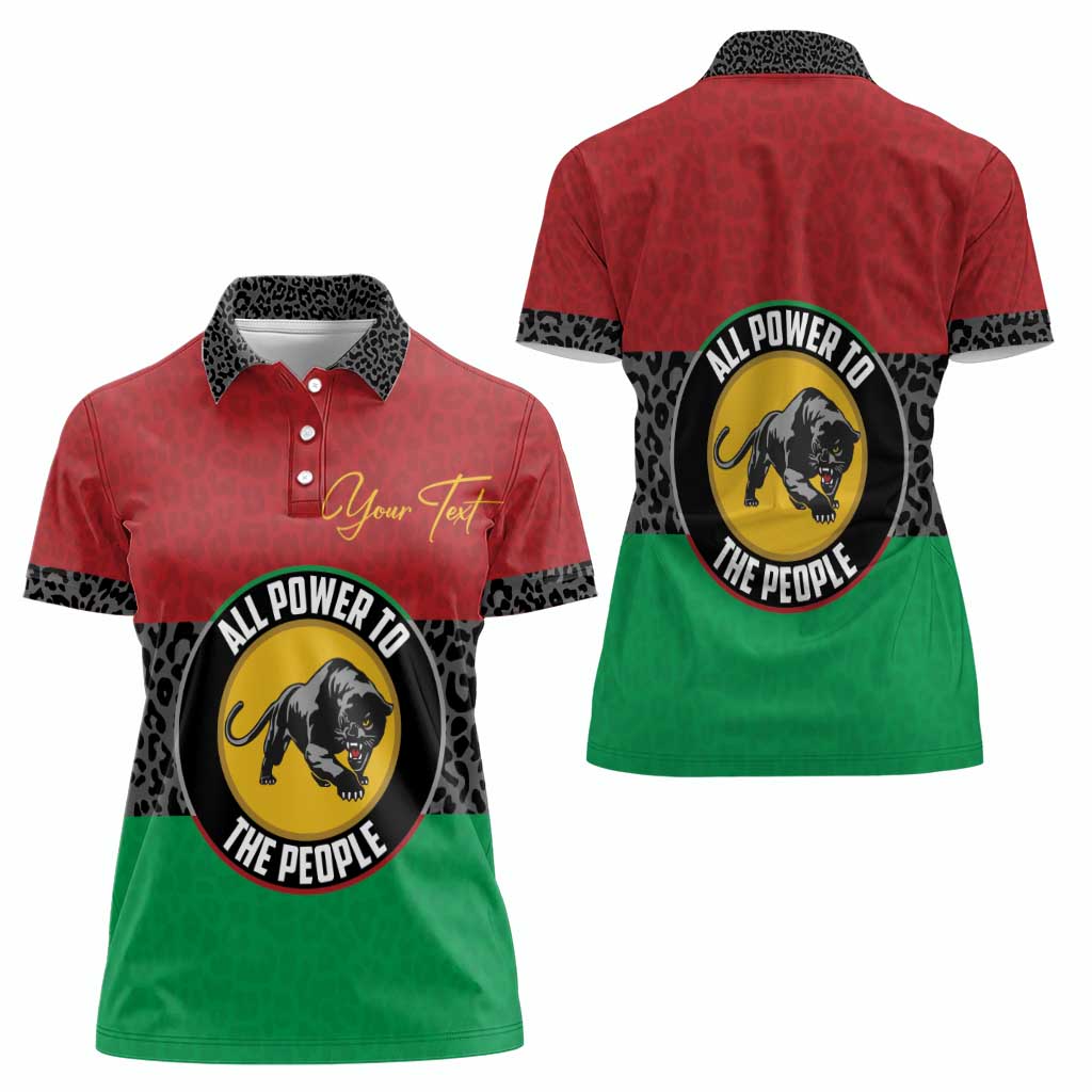Personalized Pan African Panther Women Polo Shirt All Power To The People