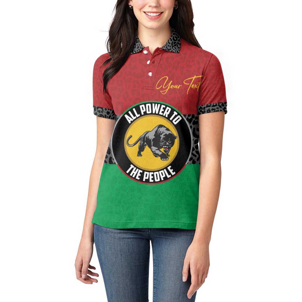Personalized Pan African Panther Women Polo Shirt All Power To The People