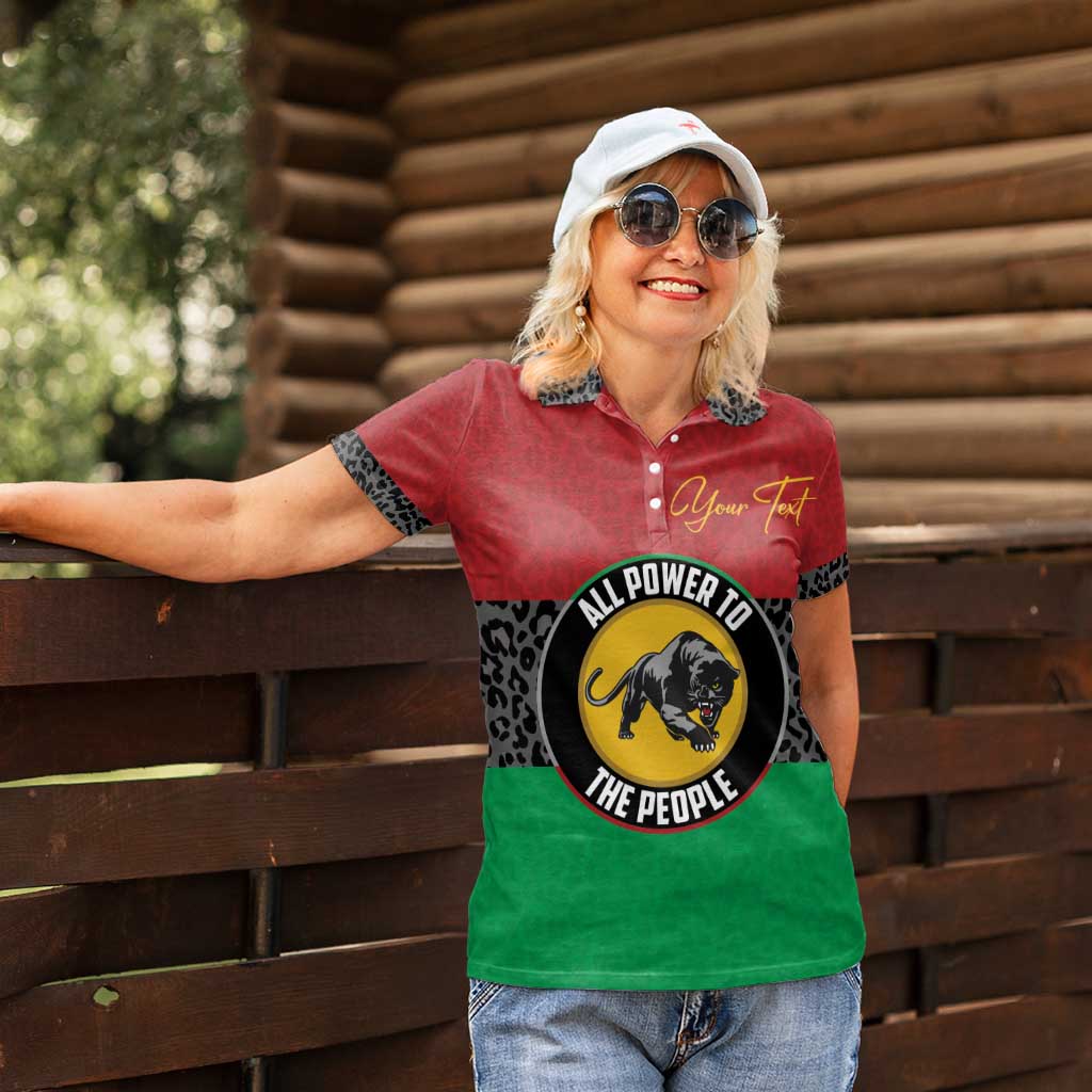 Personalized Pan African Panther Women Polo Shirt All Power To The People