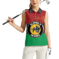 Personalized Pan African Panther Women Sleeveless Polo Shirt All Power To The People