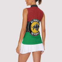 Personalized Pan African Panther Women Sleeveless Polo Shirt All Power To The People