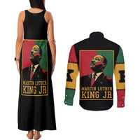 Martin Luther King Jr Couples Matching Tank Maxi Dress and Long Sleeve Button Shirt Retro Style