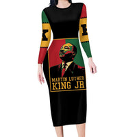 Martin Luther King Jr Long Sleeve Bodycon Dress Retro Style