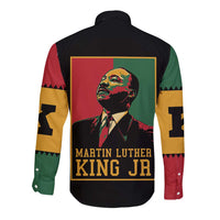 Martin Luther King Jr Long Sleeve Button Shirt Retro Style