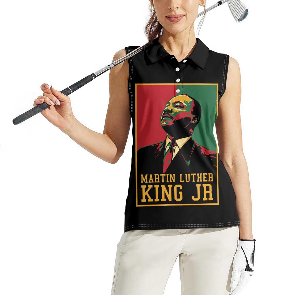 Martin Luther King Jr Women Sleeveless Polo Shirt Retro Style