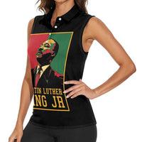 Martin Luther King Jr Women Sleeveless Polo Shirt Retro Style