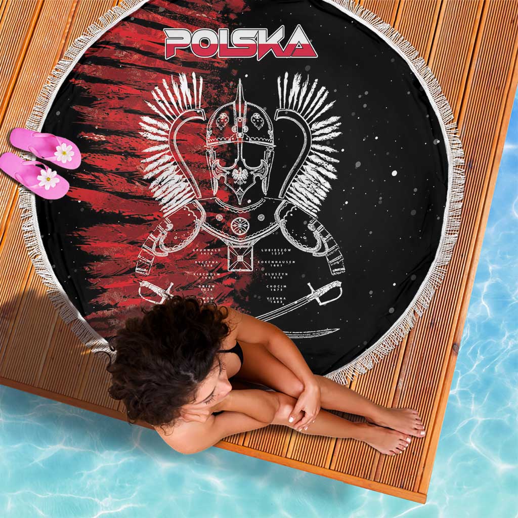 Polish Hussars Polska Beach Blanket Poland Coat of Arms