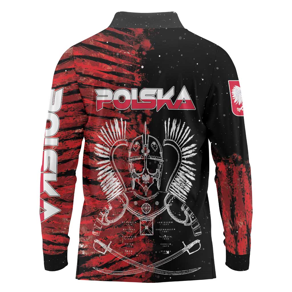 Polish Hussars Polska Long Sleeve Polo Shirt Poland Coat of Arms
