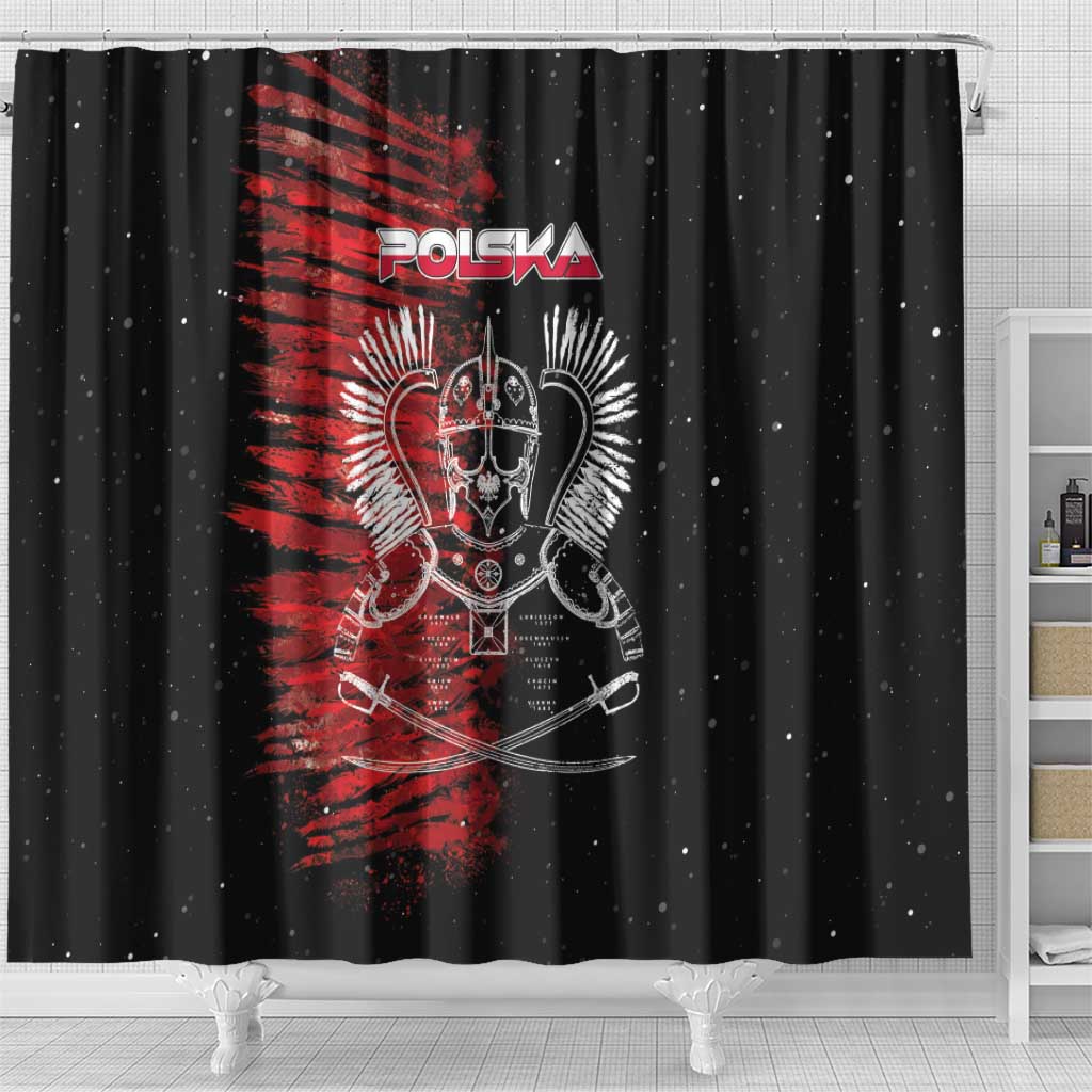 Polish Hussars Polska Shower Curtain Poland Coat of Arms