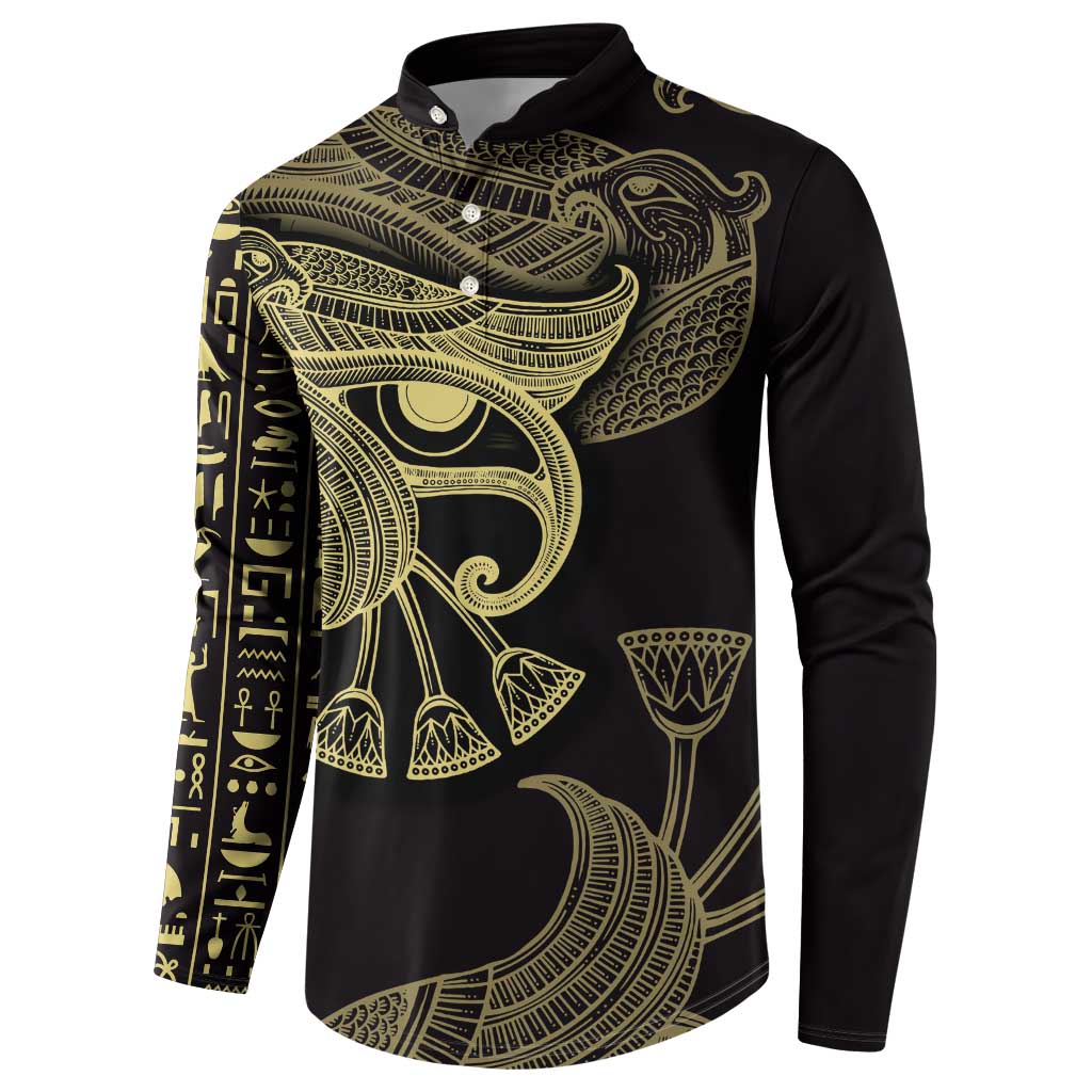 African Button Sweatshirt Horus Eyes Egyptian God