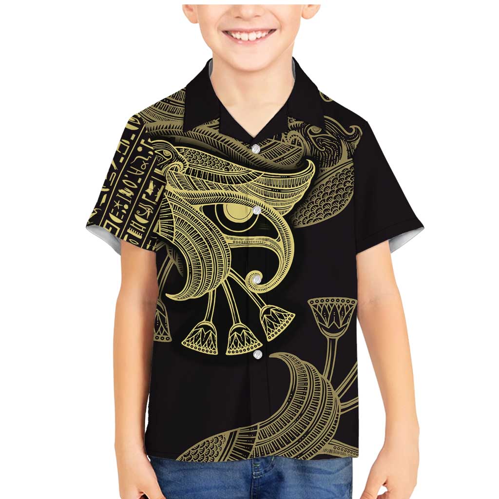 African Family Matching Mermaid Dress and Hawaiian Shirt Horus Eyes Egyptian God