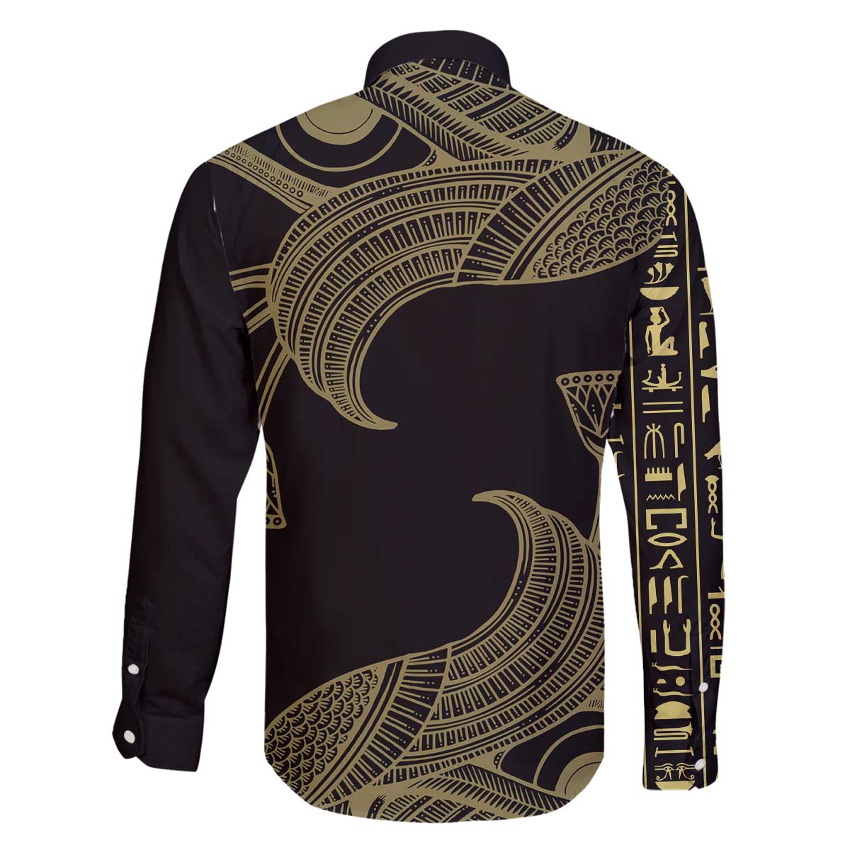 African Family Matching Off The Shoulder Long Sleeve Dress and Hawaiian Shirt Horus Eyes Egyptian God