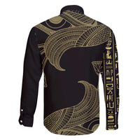 African Family Matching Off The Shoulder Long Sleeve Dress and Hawaiian Shirt Horus Eyes Egyptian God