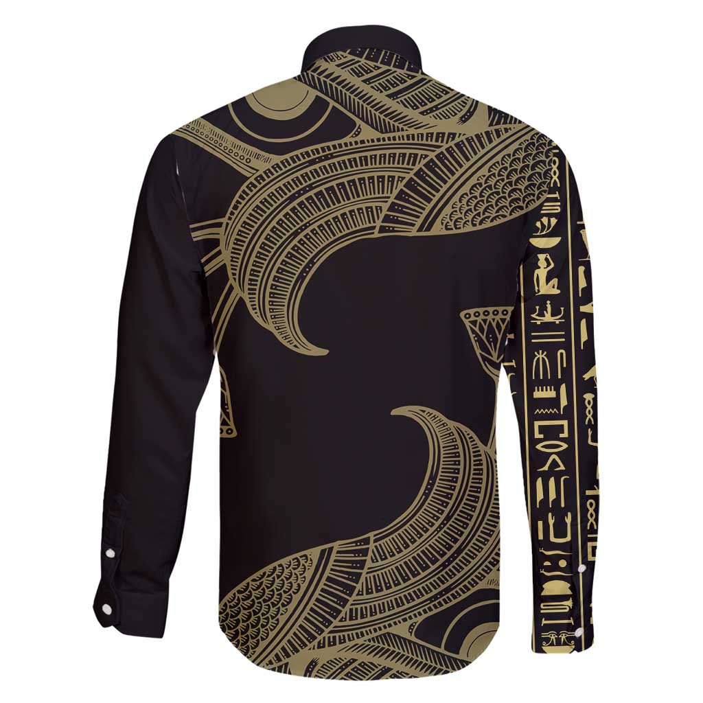 African Family Matching Off Shoulder Short Dress and Hawaiian Shirt Horus Eyes Egyptian God