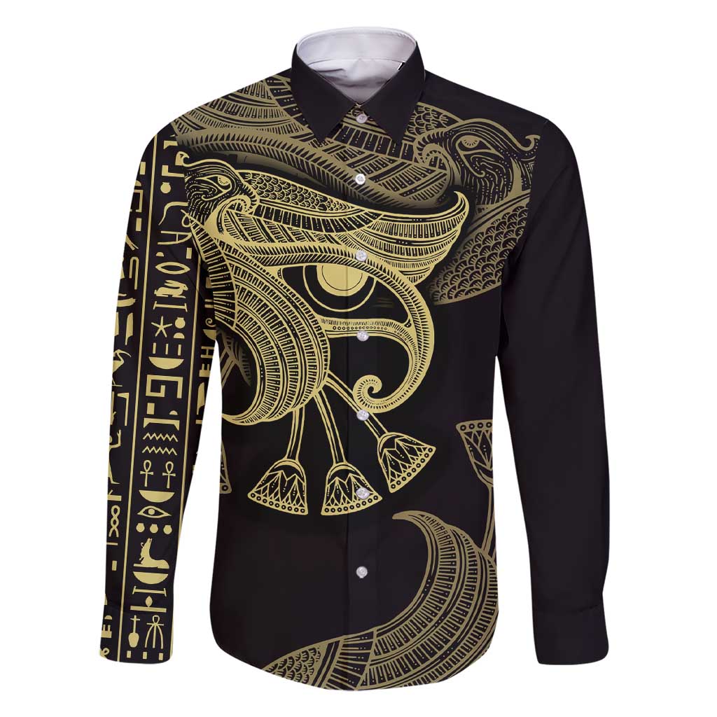 African Family Matching Short Sleeve Bodycon Dress and Hawaiian Shirt Horus Eyes Egyptian God