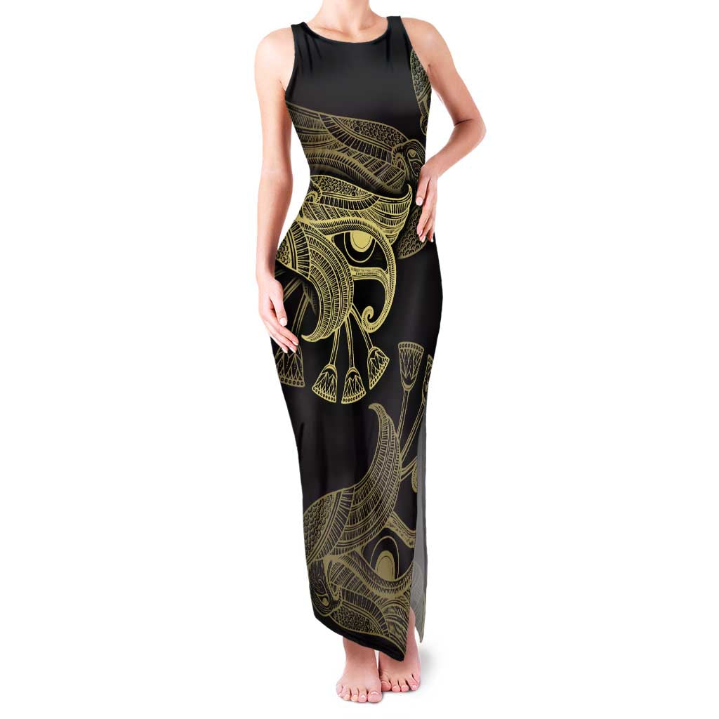 African Family Matching Tank Maxi Dress and Hawaiian Shirt Horus Eyes Egyptian God