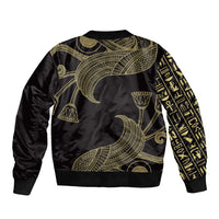 African Sleeve Zip Bomber Jacket Horus Eyes Egyptian God