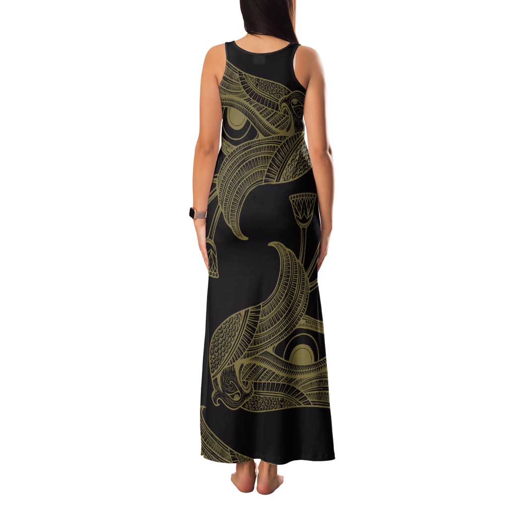 African Tank Maxi Dress Horus Eyes Egyptian God