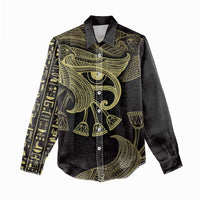 African Women Casual Shirt Horus Eyes Egyptian God