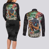 Heritage in Frames Civil Rights Leaders Couples Matching Long Sleeve Bodycon Dress and Long Sleeve Button Shirt African-American Photography - Wonder Print Shop