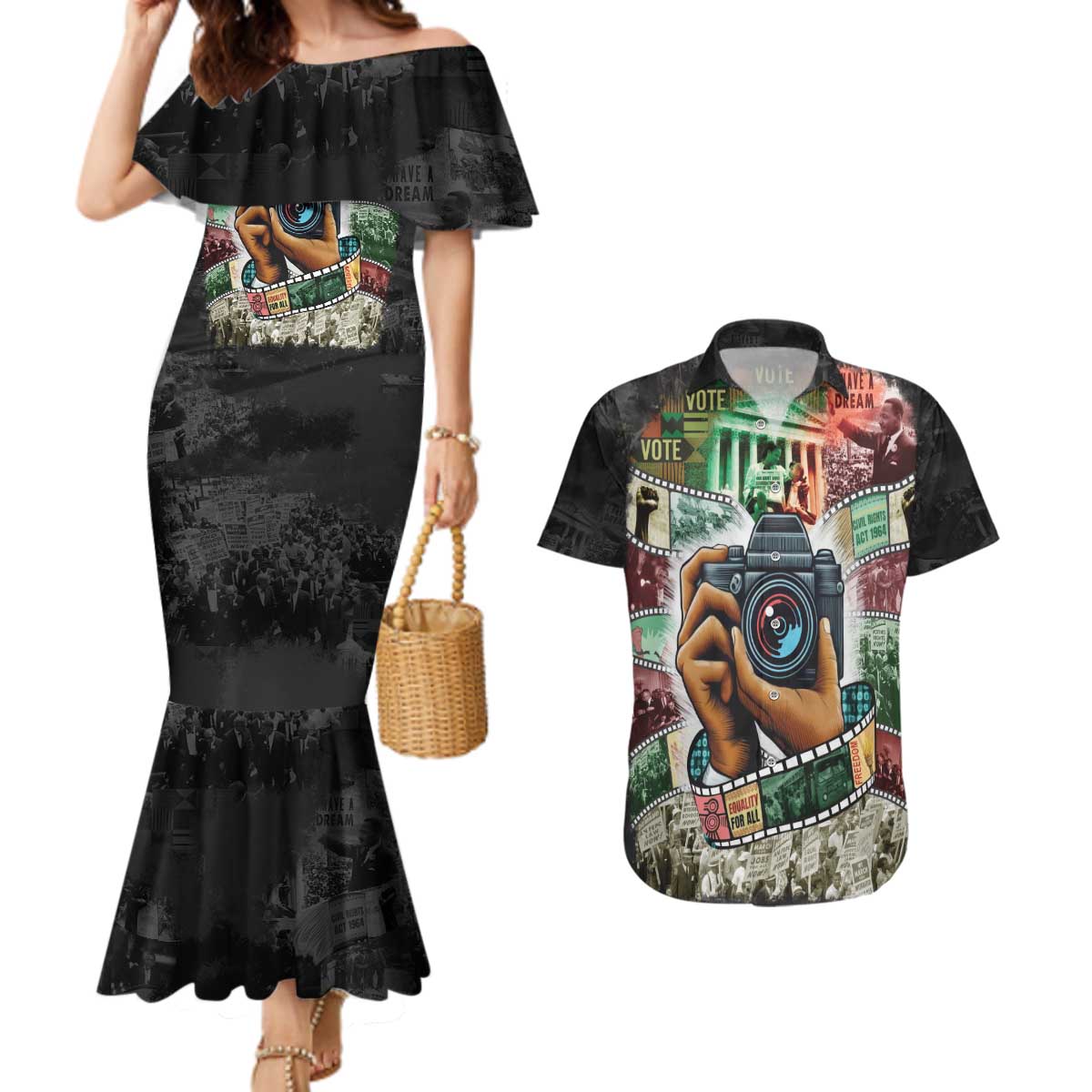 Heritage in Frames Civil Rights Leaders Couples Matching Mermaid Dress and Hawaiian Shirt African-American Photography - Wonder Print Shop