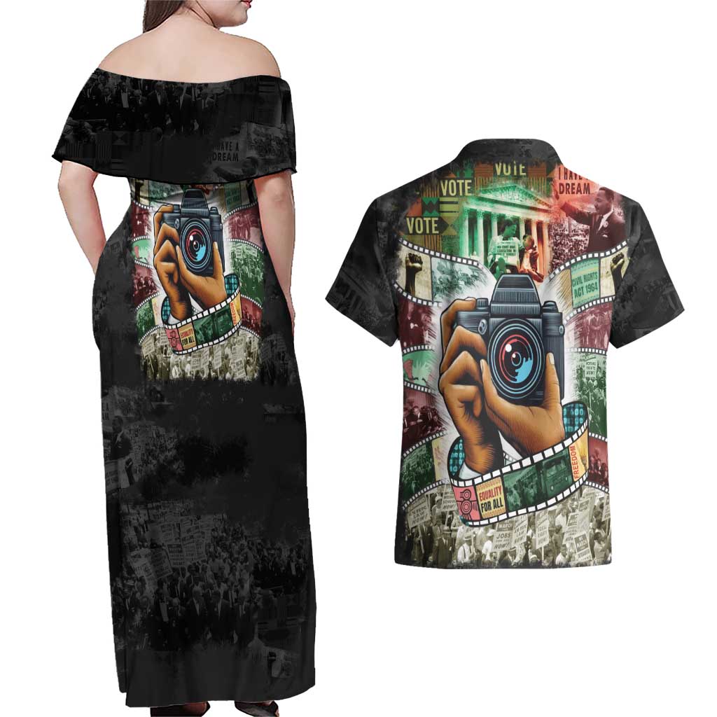 Heritage in Frames Civil Rights Leaders Couples Matching Off Shoulder Maxi Dress and Hawaiian Shirt African-American Photography - Wonder Print Shop