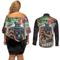 Heritage in Frames Civil Rights Leaders Couples Matching Off Shoulder Short Dress and Long Sleeve Button Shirt African-American Photography - Wonder Print Shop