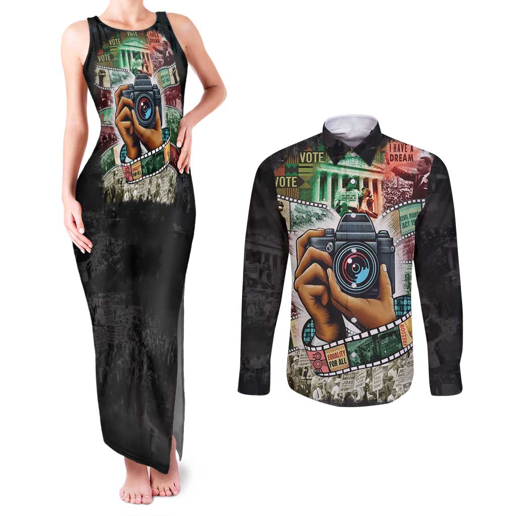 Heritage in Frames Civil Rights Leaders Couples Matching Tank Maxi Dress and Long Sleeve Button Shirt African-American Photography - Wonder Print Shop
