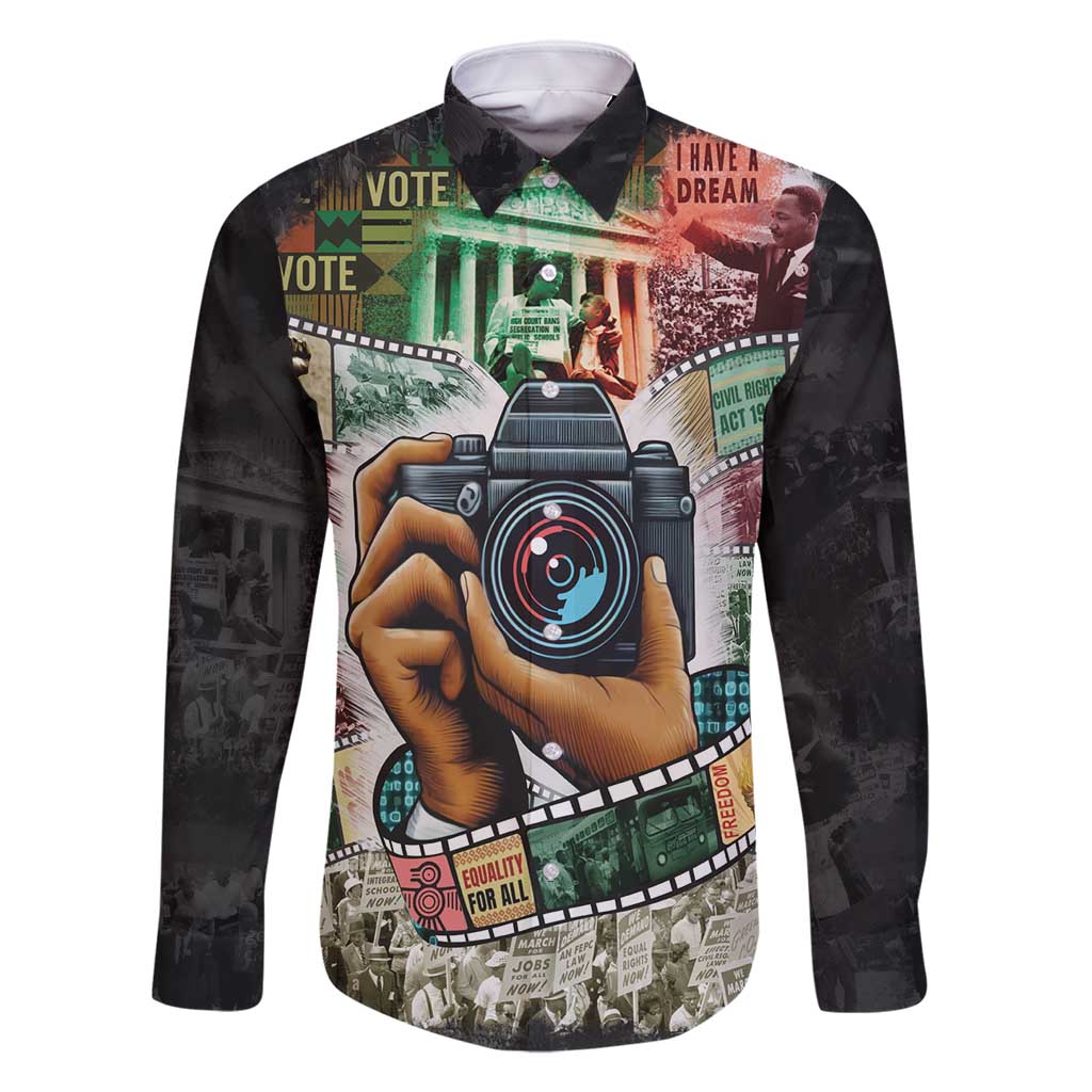 Heritage in Frames Civil Rights Leaders Family Matching Long Sleeve Bodycon Dress and Hawaiian Shirt African-American Photography - Wonder Print Shop