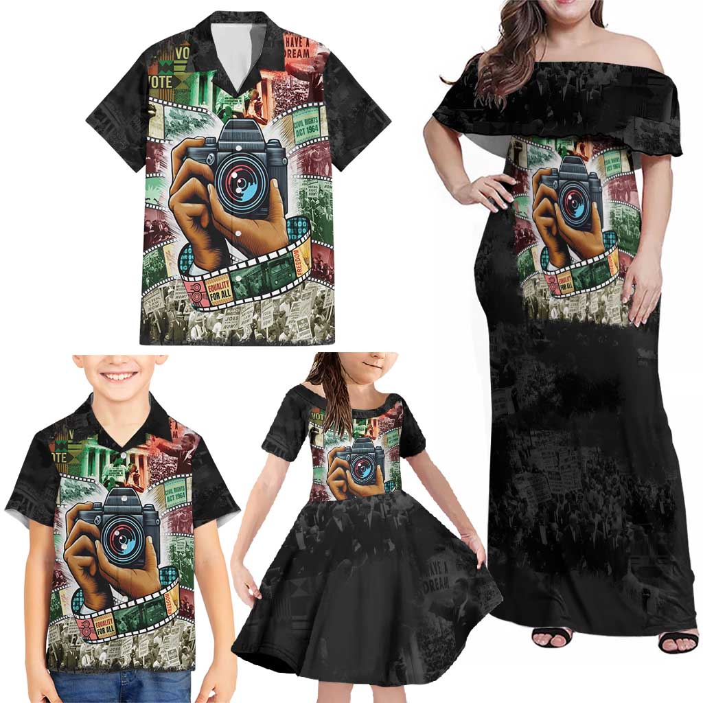Heritage in Frames Civil Rights Leaders Family Matching Off Shoulder Maxi Dress and Hawaiian Shirt African-American Photography - Wonder Print Shop