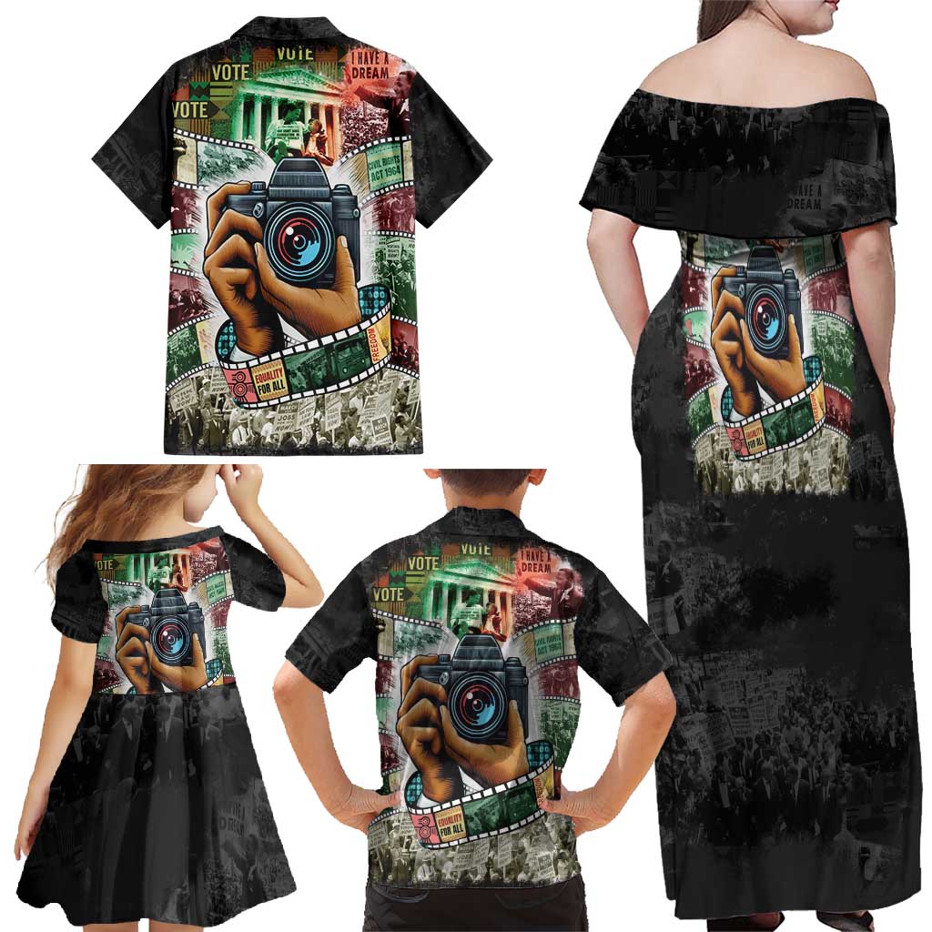 Heritage in Frames Civil Rights Leaders Family Matching Off Shoulder Maxi Dress and Hawaiian Shirt African-American Photography - Wonder Print Shop