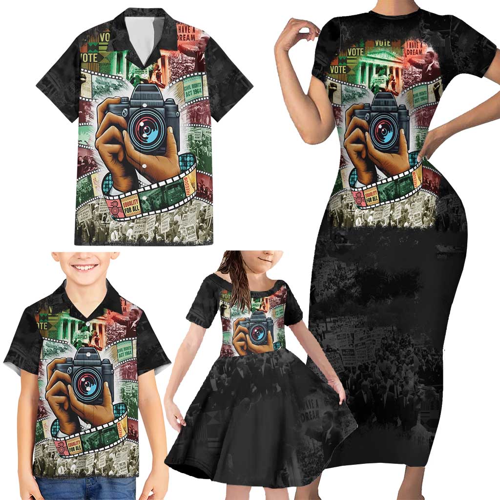 Heritage in Frames Civil Rights Leaders Family Matching Short Sleeve Bodycon Dress and Hawaiian Shirt African-American Photography - Wonder Print Shop