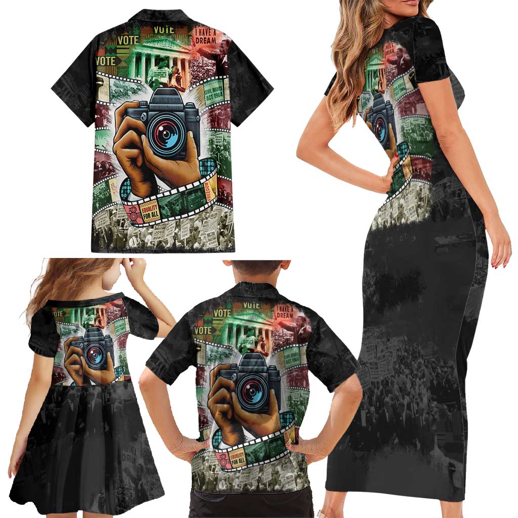 Heritage in Frames Civil Rights Leaders Family Matching Short Sleeve Bodycon Dress and Hawaiian Shirt African-American Photography - Wonder Print Shop